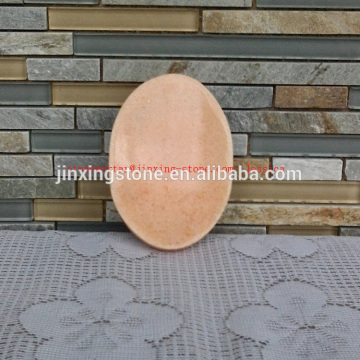 Oval shape pink marble soap holder/natural grey marble soap dish