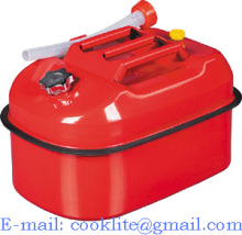 Staal benzine/diesel jerrycan 20 liter rood met schenktuit & ontluchtingsventiel