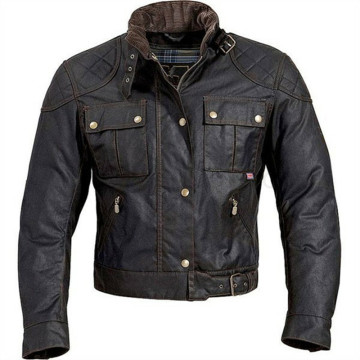 Custom Mens wax coated motorcycle apparel jacket