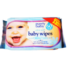 無香料の赤ちゃんの綿の拭き取りベビーワイプ