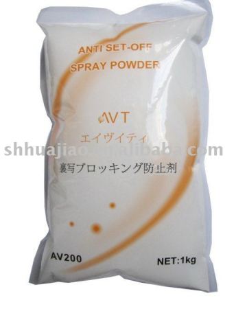 Anti-set off spray powder