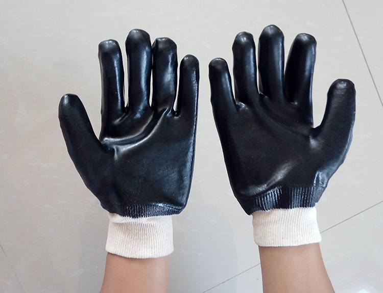 Guantes de PVC de un solo bañado, acabado áspero