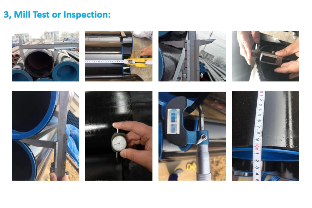 Standard API 5L API 5CT ASTM 53 En10217 DIN 2458 Is 3589 JIS G3452 BS1387 ERW Steel Pipe