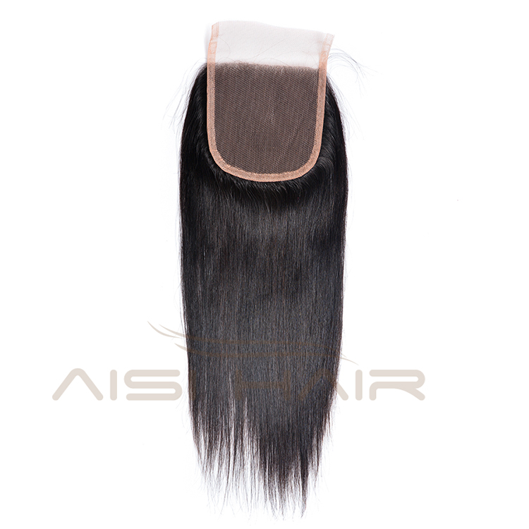 Aisi Hair High Quality 14 Inch Long Silky Straight Wave 4X4 Lace Closure Brazilian Human Hair Extension For Women