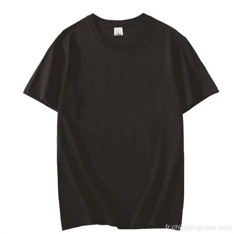 T-shirt pour hommes de haute qualité de haute qualité 100% coton de nombreuses couleurs t-shirt personnalisé Logo imprimé noir t-shirts Ready Stock