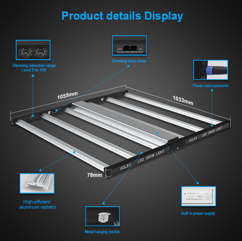 Φθηνότερη 100-277V Υψηλή ισχύς 720W LED Grow Light