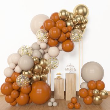 Brown Thanksgiving latex balloon set