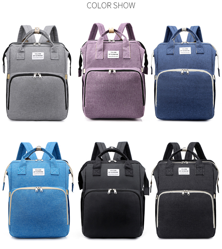 Custom quality hiking travel mami mummy back pack baby backpack diaper bag with changing station