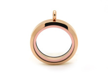 PVD/IP rose gold plated floating charms locket