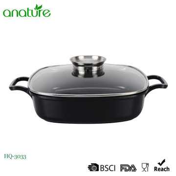 Die Casting Kitchen Cookware Square Low Sauce Pot