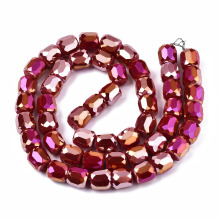 Pandahall 10mm AB Color Plated Faceted Column Opalescent Electroplate Glass Beads