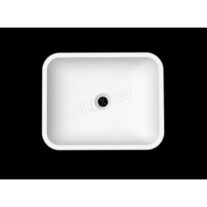 Counter top basin WB009 mineral cast(Pure Acrylic)-matte white-493x493x93mm