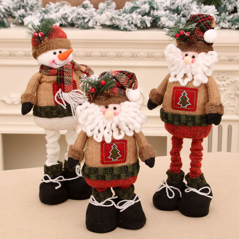 New Christmas retractable Doll Christmas gift Christmas decoration supplies Santa doll