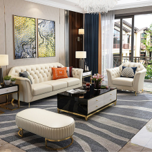 Luxury Leather Sofa Set: Comfortable Upholstered Sofas for Living Room Furniture