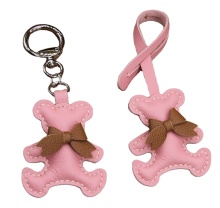 Trendy Leather Keyring for Women - Designer Bear Keychain Luxury Bag Charm