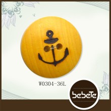 smiling garment button,large round wooden button