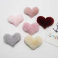 Padded heart chenille embroidery Patches Clothing