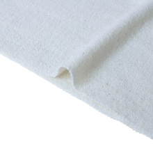 Cream White Wool Knit Fabric with Gold Sequins