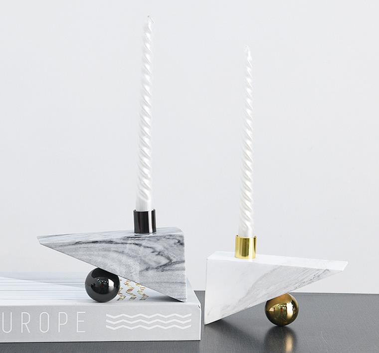 Натуральны камень упрыгожванне траверціну мармуру трымальнік свечкі