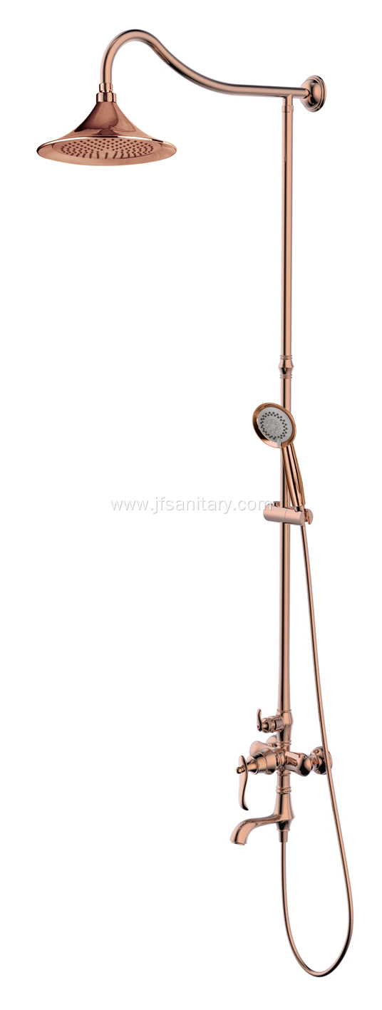 Bathroom Rain Shower Set Hand Shower Rose Gold