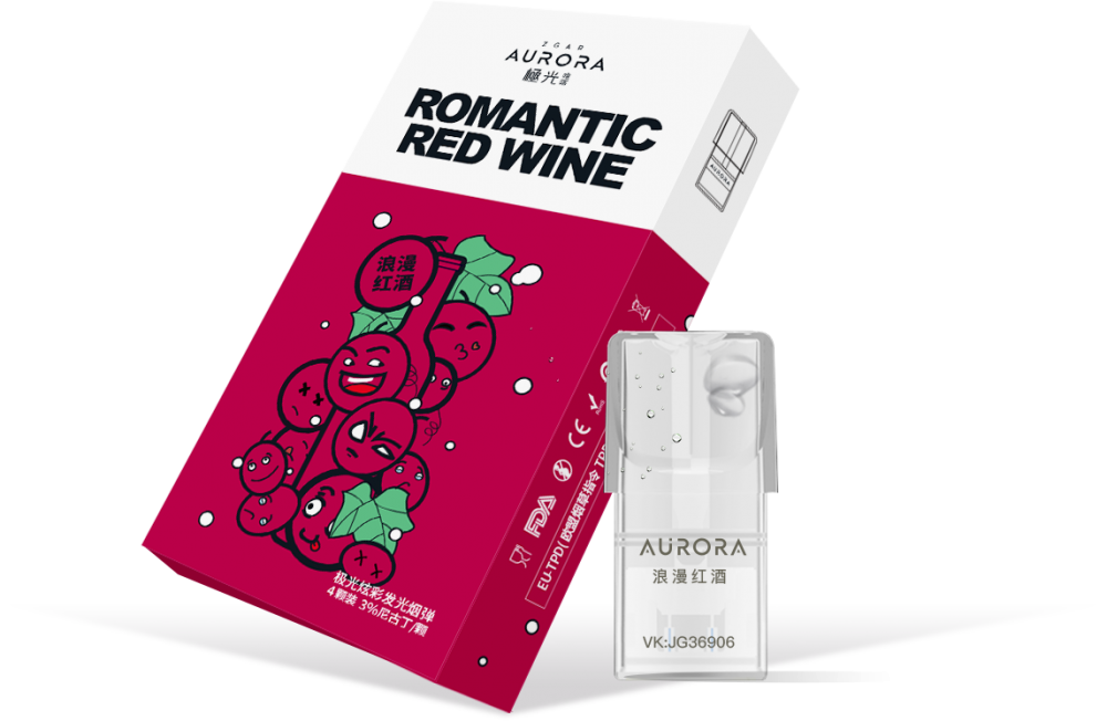 Aurora Replacement Pod Cartridge Romantic Red Wine Flavor
