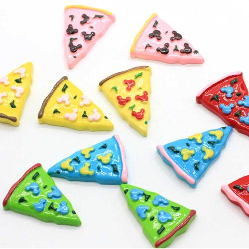 100 stks handgeschilderde hars miniatuur poppenhuis pizza plat mini patroon applique diy bruiloft plakboek haar boog ambacht