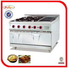 Gas Range With 4-burner & Lava Rock Grill & Oven GH-999A
