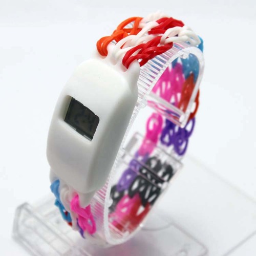 Silicone DIY Montre numérique Montre bracelet LED