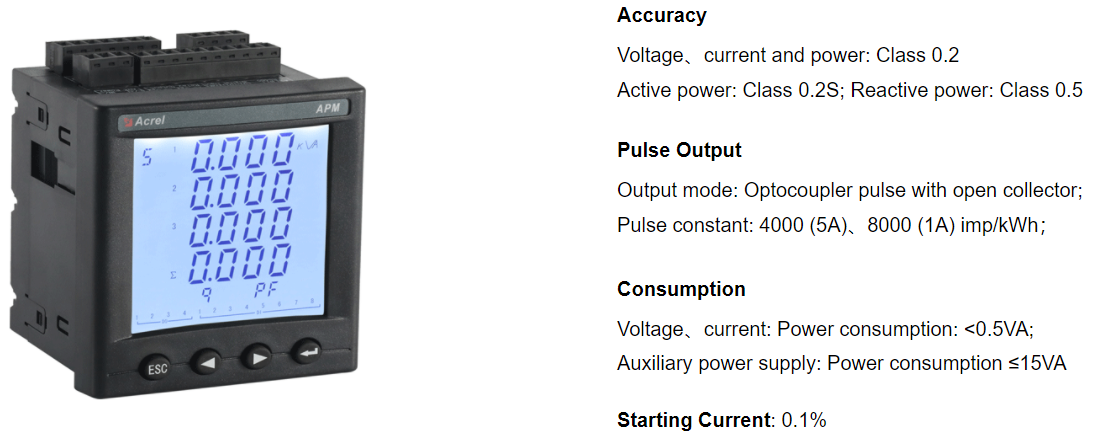 harmonic monitoring power analyzer meter