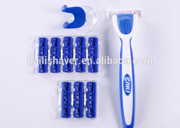 twin blade razor with twin blade cartridge refills