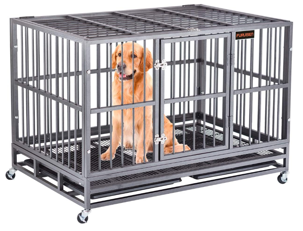 Large Dogs Cage With Lockable Wheels