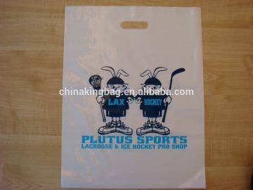 die cut reinforced patch handle die cut bag plastic bag