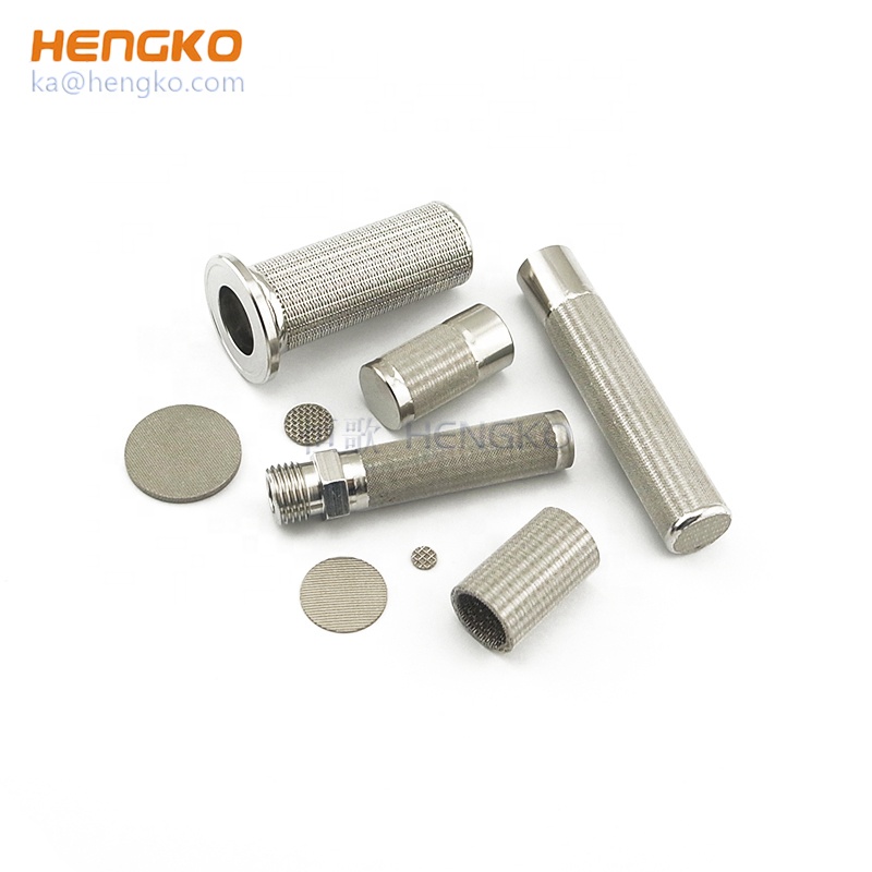 90 100 Micron sintered porous metal powder stainless steel 304 316L filter cylinder wire mesh strainer