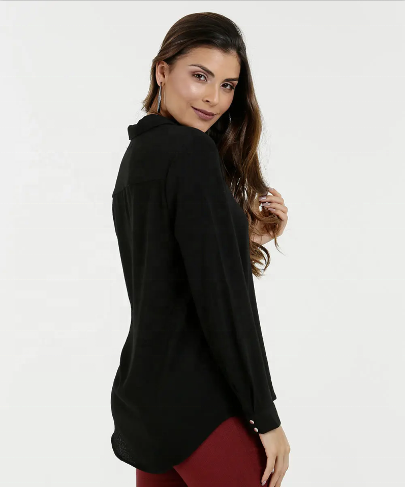 Langarm Elegante Büro Damen Damen Tops