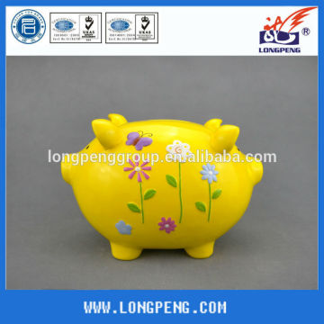 Personalized Yellow Ceramic Piggy Bank