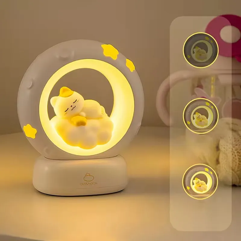 Enchanting Atmosphere Lights with Cat and Star Ornaments