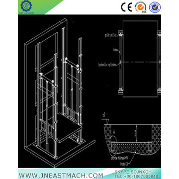 Ascenseur de cargaison stationnaire d&#39;ascenseur de fret ferroviaire de 3.0t 8m