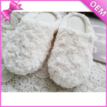 cheap slipper stock plush plain white plush slipper