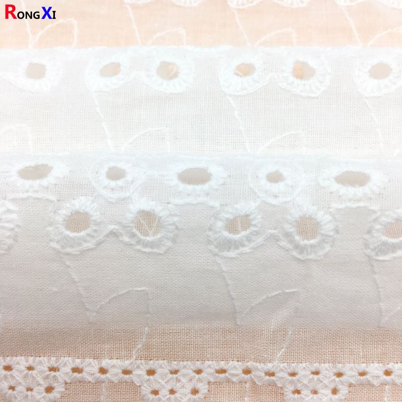 RXF0476 Plastic organic Cotton Embroidery Fabric