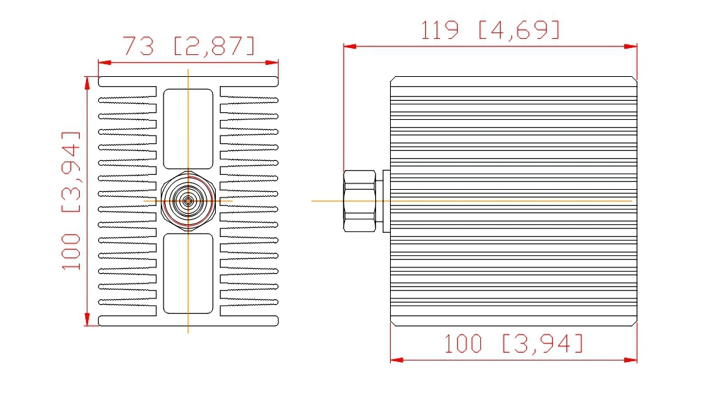 60W 50ohm 4.3-10 Male RF 3G Dummy Load