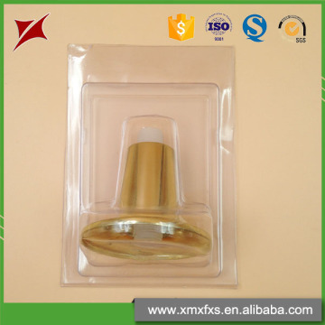 Foldable plastic blister packaging box for bathroom accessory