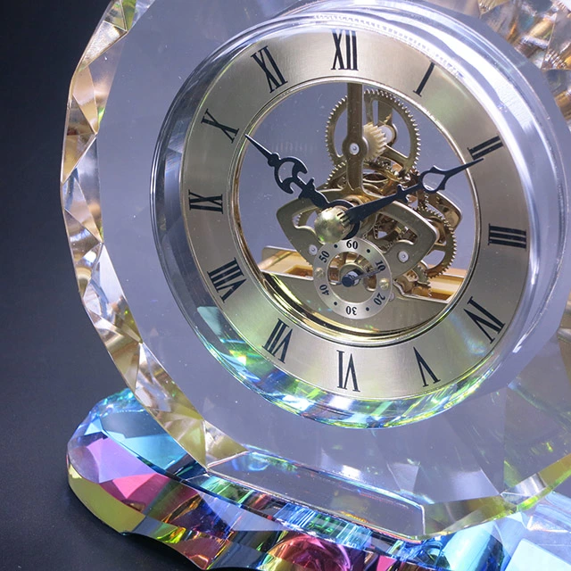 Customized Design Fashion Style Crystal Clock Lucency Transparency Clock