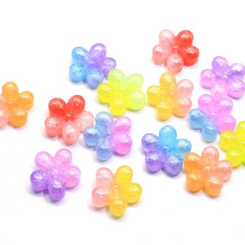 Vente en gros 3D Gradient Fleur Résine Cabochon Flatback Charme Pour Bricolage Artisanat Bijoux Accessoire