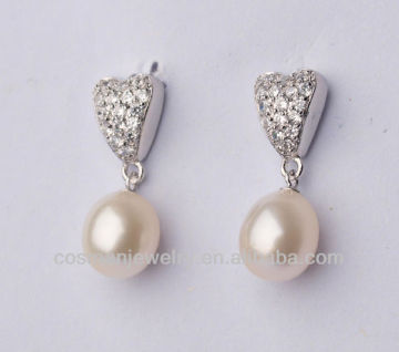 silver cheap jewelry pearl earrings