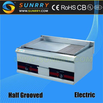 The west restaurant table half flat and half grooved hamburger griddle ceramic electric grill chicken