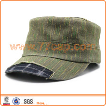 100% cotton distress rips military cap