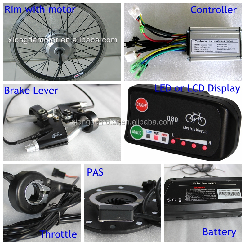 Xiongda ebike motor conversion kit thumb throttle electric bicycle motor conversion kit controller brake levers for ebike kit