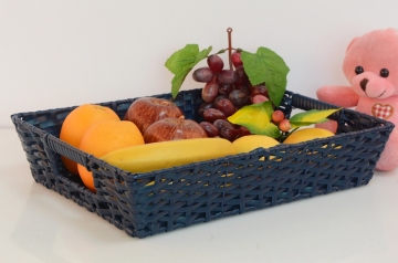 Rectangular Plastic Rattan Fruit Basket