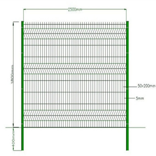 Recinzione da giardino decorativa in rete metallica saldata zincata 3D