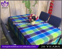 China supplier customed classic gird table cloth yarn dyed colorful table cover